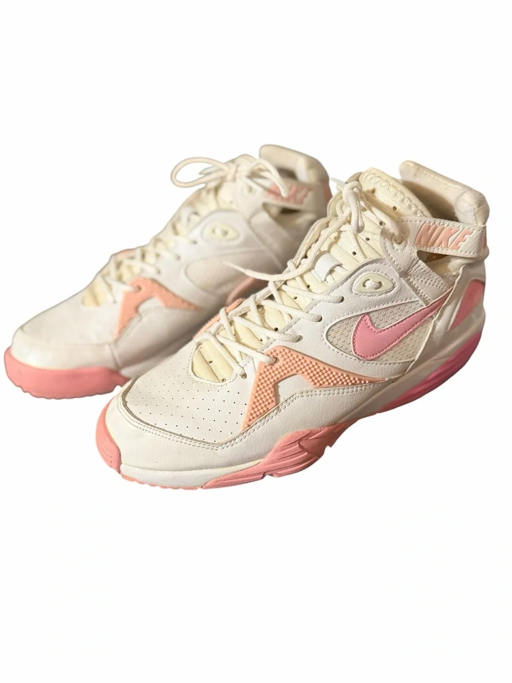 Vintage 2005 Nike Air Womens 11 White Pink High Top Y2K Sneakers